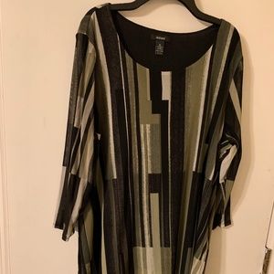 Alfani Tunic, Olive green with Black, XL